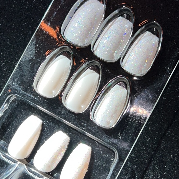 SALE 2 BOXES Matching Sets PRESS ON Nails Glossy Glitter Frosted Coffin Nails - Picture 8 of 13